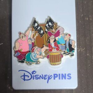 Disney Parks Peter Pan Captain Hook, Mr Smee, Pirates Jolly Roger Flags Pin NEW